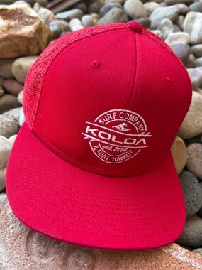 Koloa Surf Company Kauai Hawaii Red Trucker SnapBack Adjustable Mesh Hat
